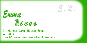 emma miess business card